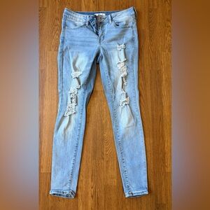 SO Light Blue Distressed Skinny Jeans